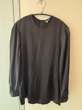 Giorgio Armani Black Silk Long-Sleeve Shirt